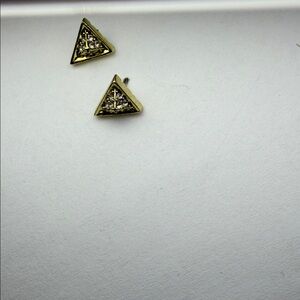 Gold Triangle Stud Earrings
